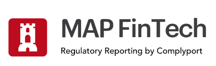 MAP FinTech logo: red square with a white castle tower beside the words MAP FinTech