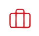 Two pink suitcases overlapping as an outline icon