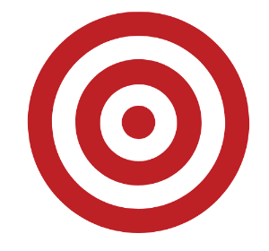 Red bullseye target icon with three concentric rings and a center dot, representing focus or aiming point”,