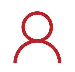 Red outline user profile icon (avatar) for account or profile button/section