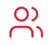 Two user silhouettes forming a group icon for users or accounts (group icon)